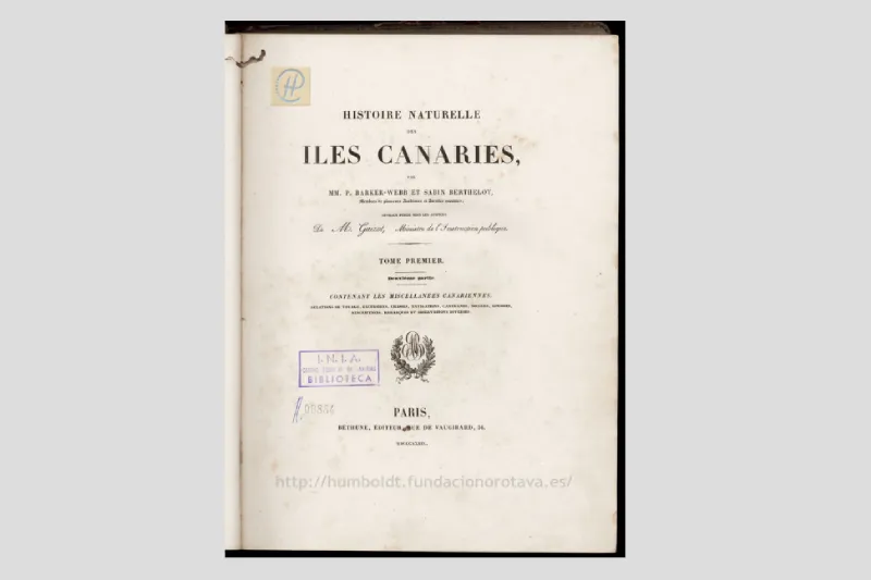 Imagen digitalizada de la obra Les Miscellanées Canariennes.