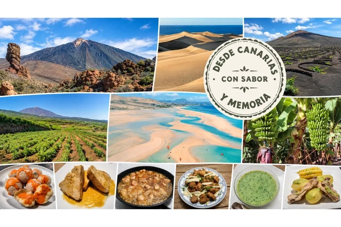 Paisajes de Canarias y diferentes recetas de la cocina tradicional canaria elaboradas en ConMesturas.