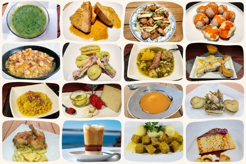 Diferentes platos de la gastronomía canaria.