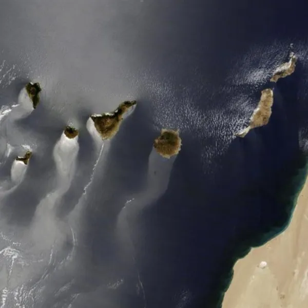 Las Islas Canarias vistas desde el espacio.